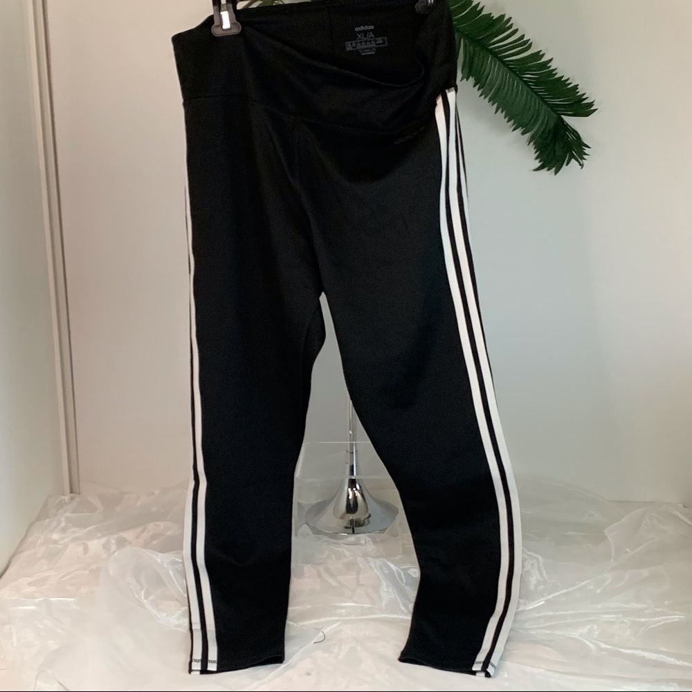 Adidas Women's D2m 3 Stripes High-Rise Long Tights, Size XL - Picture 2 of 13
